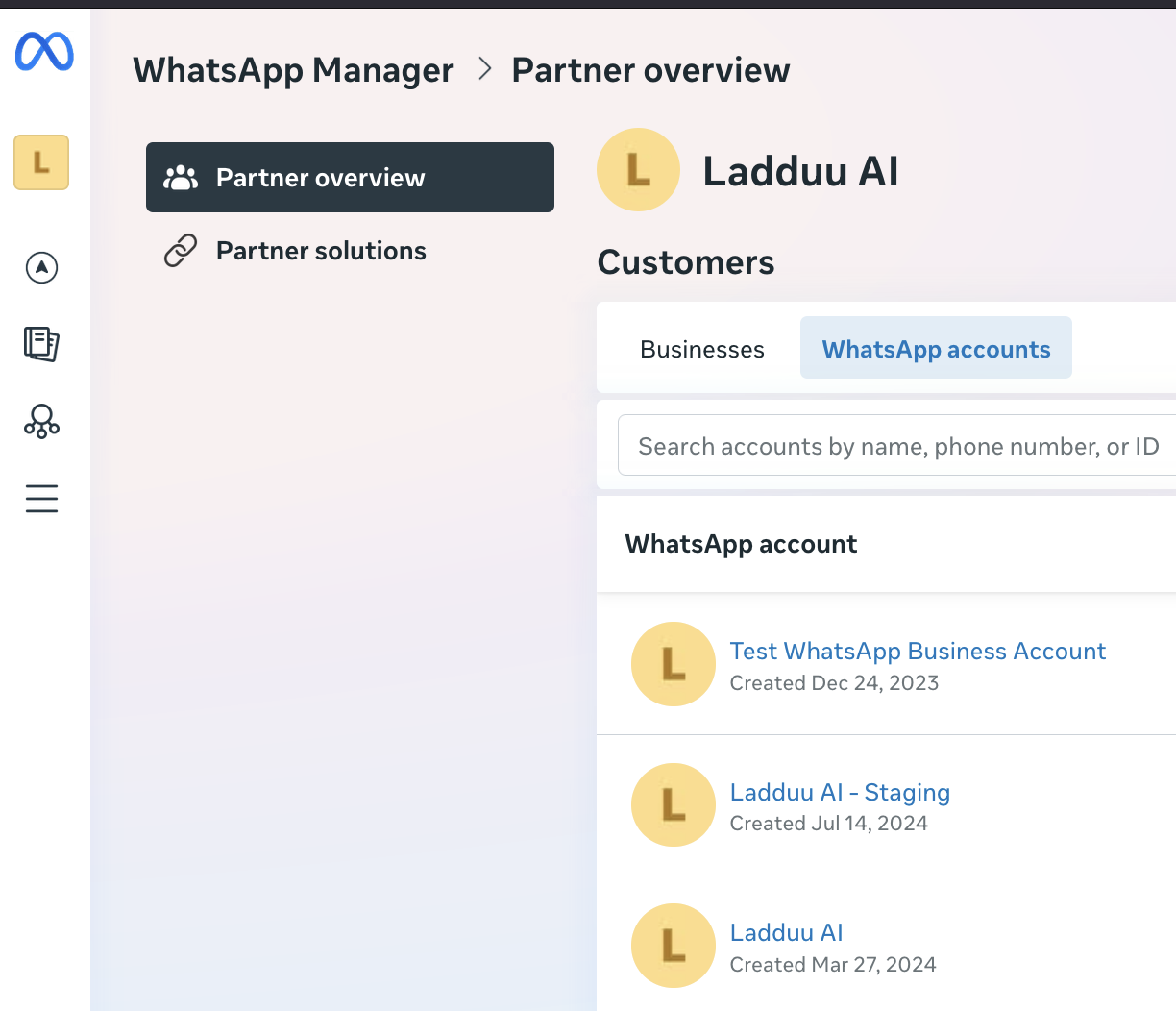 Ladduu AI's Meta Accounts