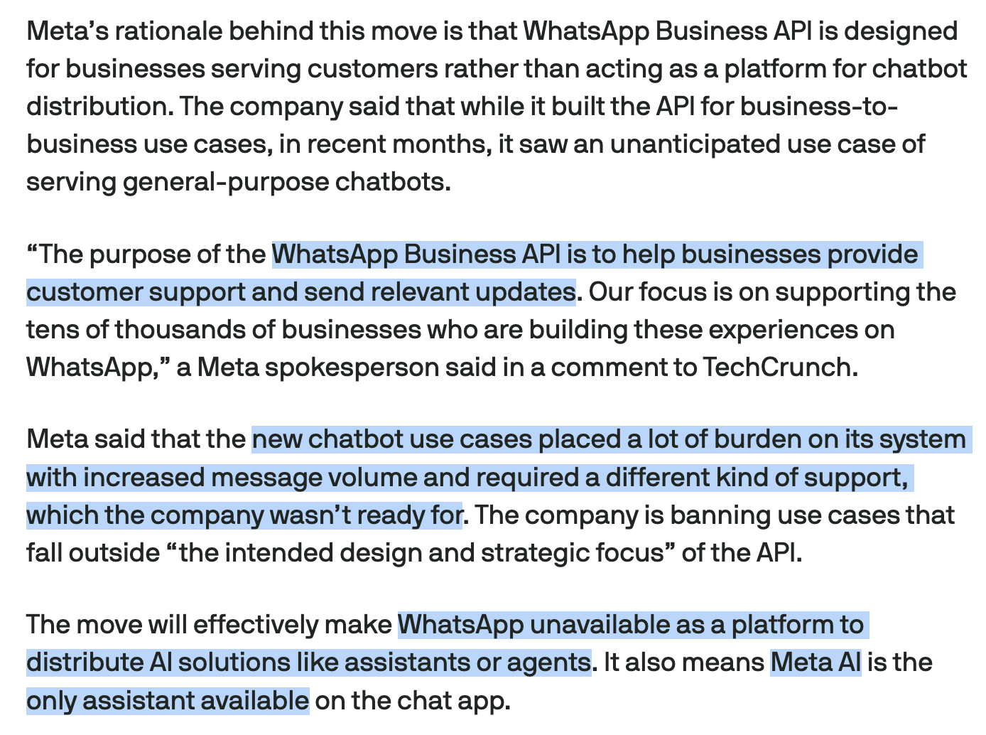 Rationale from TechCrunch